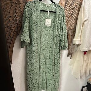 Do Everything in Love Sage Crochet Cardigan